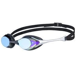 arena Cobra Original Swipe Mirror wedstrijdzwembril, uniseks, voor volwassenen, zwembril met gespiegelde glazen, condensvrij, uv-bescherming, 4 verwisselbare neusbruggen