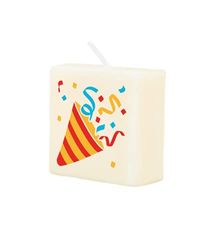 PD-Party 7040055 "Party" Scrabble Kaars | Feest | Decoraties | Ambiente - Feest, Crème/Zwart, 4cm Lengte x 4cm Breedte x 2cm Hoogte