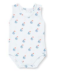 Pinokio Bodysuit långa ärmar babyunderkläder unisex, Blå segelbåtar, 62