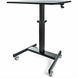 STSCART2 Mobilne biurko stojące, przenośny, ergonomiczny, z regulacją wysokości, wózek na kółkach, do pracy na kółkach, z blokadą, podnośnikiem jednym dotknięciem, dla nauczyciela/ucznia (STSCART2)