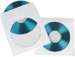 Hama CD/DVD-pappersfodral, vit, 100-pack