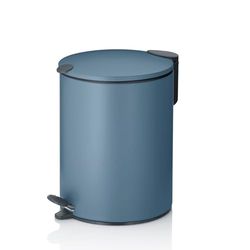 Kela Cosmetica-emmer 3l blauw mat, Silent-Close-deksel, pedaalemmer badkamer MATS, badkamer afvalemmer met binnenemmer en draaggreep