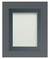 Frame Company Watson Grey Picture Photo Frame fitted with Perspex, 20x16 inch with Blue Mount for image size 15x10 inch