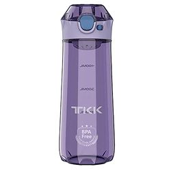 TITIROBA TKK Botella infantil con tapa a prueba de fugas, Tritan BPA, manejable con una mano, 500 ml, color morado