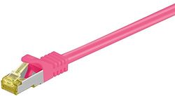 GOOBAY Set med 3 nätverkskablar CAT 7 S/FTP (PIMF) LSZH Halogen Free 2 x RJ45 CAT 6a 25 cm magenta