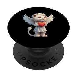 Adorable cachorro de león alado conmovedor fantasía obra de arte PopSockets PopGrip Intercambiable