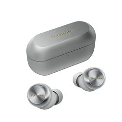 Technics EAH-AZ100E-S trådlösa öronsnäckor med brusreducering, Bluetooth med flera punkter, röstfokus AI, bekväma in-ear-hörlurar, silver