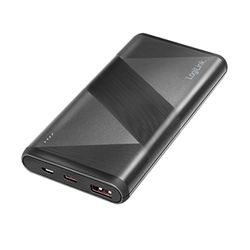 Logilink PA0275 - Powerbank 10.000 mAh, 1 USB A QC (QuickCharge 3.0) e 1 USB-C PD (Power Delivery 2.0), con cavo 2 in 1, colore: Nero