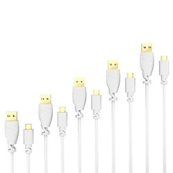 KabelDirekt – 5x 1m Cable Micro USB (USB 2.0, Conector USB A al Conector Micro USB B, Sincronización y Carga, Blanco), TOP Series