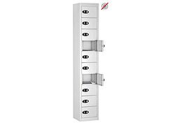 10 Door Tablet Storage Locker, White, Keypad Lock