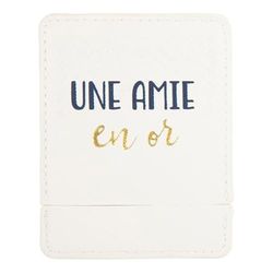 DRAEGER PARIS 1886 - Miroir de Poche Personnalisé avec Étui Blanc - Cadeau Femme Une Amie en Or - Miroir Carré Compact Maquillage - Accessoire Sac à Main - Idéal Voyage - Dimensions 9 x 7 cm