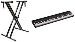 Roland Go-88P, Digital Piano, Tamaño Único, Piano De 88 Notas De Tamaño Estándar + Rockjam Soporte De Teclado Ajustable Con Doble Refuerzo Y Con Correas De Bloqueo