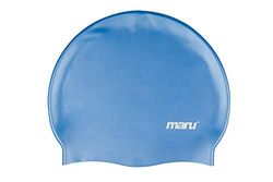 Maru Single-Coloured Silicone Swim hat, Unisex, One Size Fits Most, Blue