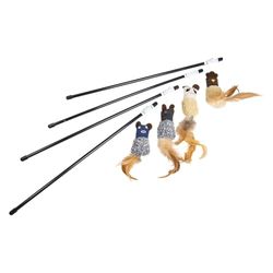 JACK AND VANILLA, Canne à pêche Ergonomique pour Animaux, Jouet interactif Stimulant l'instinct de Chasse, légère et Durable, idéale pour Chats et Petits Chiens, 46 cm, Multicolore, Modèle Purrl
