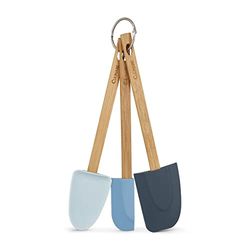 Culinare Naturals C70018 3 Piece Spatula Set, Sustainable Bamboo/Silicone, (L) 280 mm x (W) 65 mm, Kitchen Utensils/Tools, Heat Resistant Silicone, Includes 3 x Cooking Spatulas, Not Dishwasher Safe