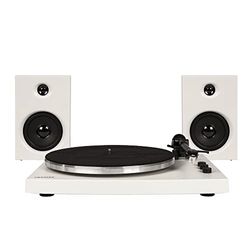 Crosley T150 platenspeler met 2 luidsprekers, Bluetooth - 3 Speed retro platenspeler - voor 7", 10" en 12" vinyl - wit