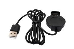 System-S USB 2.0 kabel 100 cm laadstation voor Huawei Watch 2 Smartwatch 5V adapter in zwart