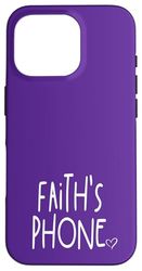 Faith's Phone Faith Nome Personalizzato Bianco Viola Custodia per iPhone 16 Pro
