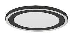 Reality, Plafonnier, Carus incl. 1 x LED,SMD,16,0 Watt,3000K,2300 Lm. incl. 1 x LED,SMD,8,5 Watt,3000K,1300 Lm. Corps: Plastique, noir mat Ø:33,0cm, H:4,0cm