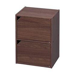 Iris Ohyama, Wastafelonderkast / Kast met deuren / Kast met planken / Boekenkast / Kast met 2 deuren, Design, modulair, kantoor, woonkamer, slaapkamer - Module Shelf - MDB-2D - Bruin