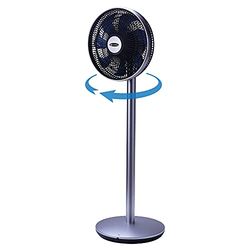 BE COOL Staande Ventilator - Zeer Stil, 360 Graden Oscillerend, Slaapmodus, Koeleffect, 15 M Bereik, Timer, Afstandsbediening - Zilver/Blauw