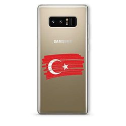 Zokko Beschermhoes voor Samsung Note 8, Turkse vlag, zacht, transparant, zwarte inkt