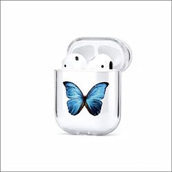 Étui de Protection en Silicone, résistant aux Chutes et à l'usure, Beau et Facile à Transporter Motif Papillon Bleu foncé