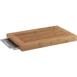 WMF Tagliere per pane con ciotola per briciole, 44 x 27 x 4,8 cm, in bambù, a griglia