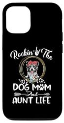 Custodia per iPhone 12/12 Pro Akita Rocking The Dog Mom and Aunt Life Funny Mothers Day