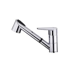 Teka MTP 978 - Torneira de cozinha monocomando, cano baixo fundido giratório, maneral removível de 2 funções normal e chuveiro, ar anticalcário, cor cromada