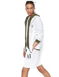 Armani Exchange Logo Frontale Ricamato, Coulisse Regolabile Pantaloncini Casual, Bianco, M Uomo