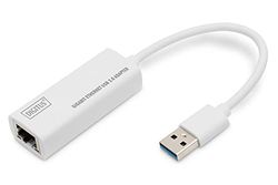 Adattatore di rete DIGITUS via USB 3.0 - Gigabit Ethernet 1 GBit/s RJ45 - Connessione LAN aggiuntiva tramite spina USB-A
