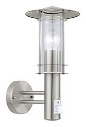 Eglo Borne lumineuse Lisio, potelet éclairage extérieur pour jardin et terrasse, luminaire d’extérieur en acier inox et verre transparent, lampadaire lanterne, douille E27, IP44