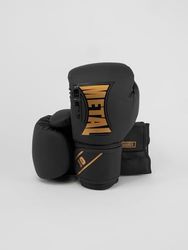 METAL BOXE Guantes de Boxeo Entrenamiento Starter Negro/Oro 08 oz