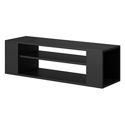 Selsey Weri Meuble TV Suspendu avec 2 Compartiments Ouverts, Minimaliste, 100 cm de Large (Noir)
