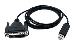SYSTEM-S DB25-kabel 180 cm RS232 IEEE 1248 stekker naar USB 2.0 type A stekker