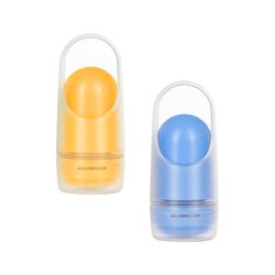 Ubbi Sunsqueeze Sunscreen Applicator, navulbaar, zachte siliconen borstelharen voor baby's en peuters, gemakkelijk te reinigen, vaatwasmachinebestendig, houdt 3,38 oz vloeistof, blauw en geel