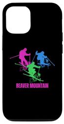 Carcasa para iPhone 14 Beaver Mountain Utah Estación de esquí Vintage 80s 90s Retro