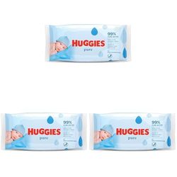 Huggies Pure Baby Wipes, 3 Pack, 56 wipes