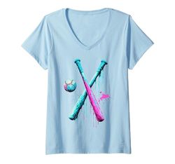 Donna Sprinkles Drip - Mazza da baseball per fan del baseball Maglietta con Collo a V