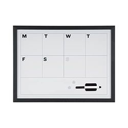 Bi-Office Lavagna Planner Settimanale, Lavagna Magnetica e Cancellabile a Secco, Cornice In Nero, 120 x 90cm