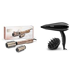 BaByliss Brosse Soufflante Rotative Big Hair Dual pour le volume, la mise en forme et la brillance AS952E, (Lot de 1) & Sèche-Cheveux Turbo Smooth 2200 avec Technologie Ionique et Céramique