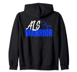 ALS Warrior - Use Esclerosis lateral amiotrófica con cinta azul Sudadera con Capucha