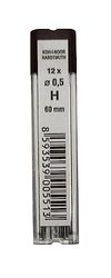 KOH-I-NOOR Fine Graphite Leads for 0.5mm Diameter 60mm H Mechanical Pencil, 12 Count (Pack of 1)