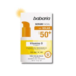 Babaria - Serum Facial Vitamina D Protector Solar 50 | Hombre Y Mujer | Antiarrugas 30ml | Spf 50 Para Todas Las Pieles