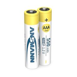 Ansmann 1311-0001 - MaxE solar, potente pilha previamente carregada, auto-descarga reduzida (550 mAh, micro AAA, 2 unidades)
