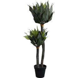 Kare Decoratieve plant Agave, groen, hypoallergeen, onderhoudsvriendelijk, geen pollen of schimmelvorming, decoratief object voor de woonkamer, grote kunstplant, met pot, 120 x 75 x 55 cm (h x b x d)