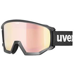 uvex athletic CV, gafas de esquí unisex, tintadas para realzar el contraste, campo visual ampliado antivaho, black matt/rose-orange, one size