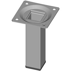 Element System 11101-00015, Pernas para móveis com base para aparafusar, tubo de aço quadrado