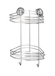 Wenko Vacuum-Loc rinconera 2 repisas - Fijar sin taladrar, Acero, 24.5 x 41 x 16 cm, Cromo